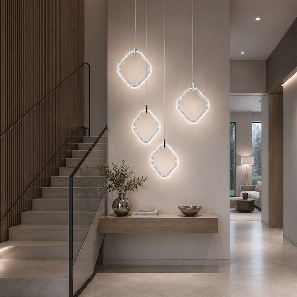 LHJ127-W króm LED függesztett mennyezeti lámpa