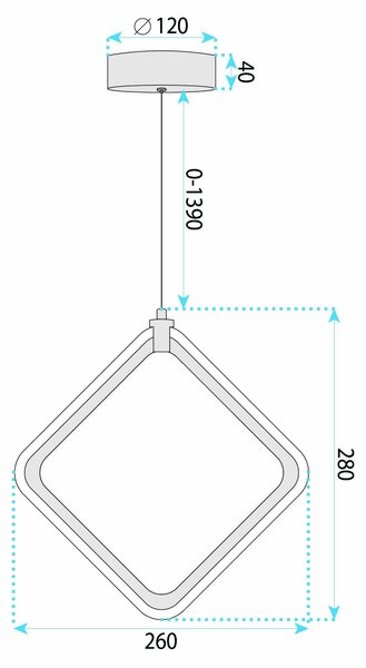 LHJ127-W króm LED függesztett mennyezeti lámpa