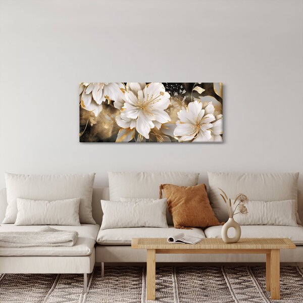 Kép - Virágok aranyban (120x50 cm)