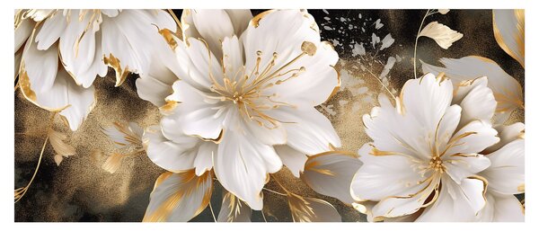 Kép - Virágok aranyban (120x50 cm)