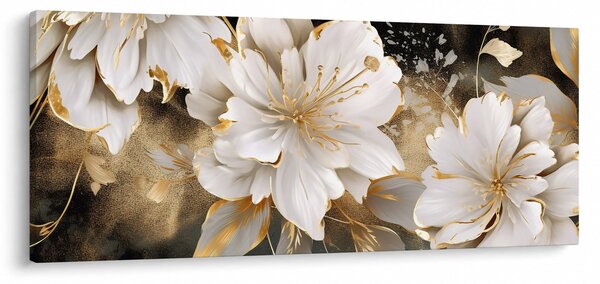 Kép - Virágok aranyban (120x50 cm)