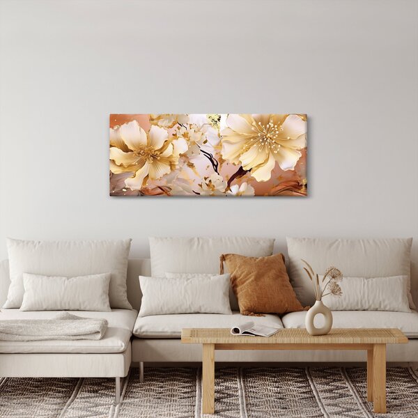 Kép - Arany virágok (120x50 cm)