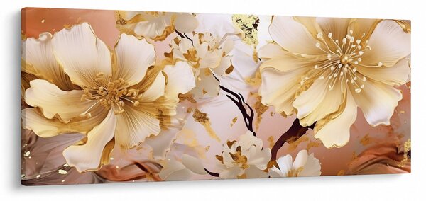 Kép - Arany virágok (120x50 cm)