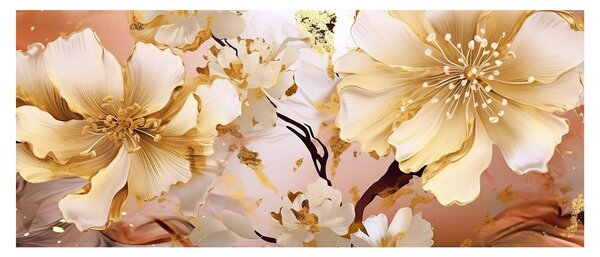 Kép - Arany virágok (120x50 cm)