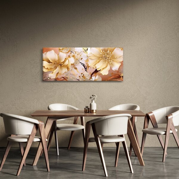 Kép - Arany virágok (120x50 cm)