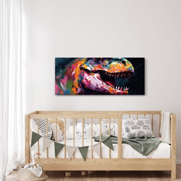 Kép - Dinoszaurusz, festészet (120x50 cm)