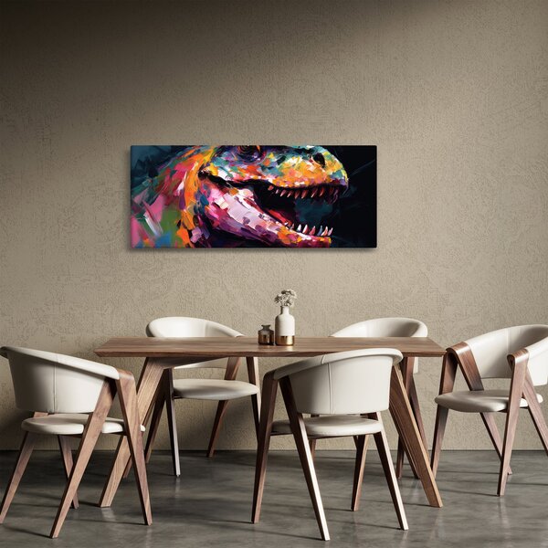 Kép - Dinoszaurusz, festészet (120x50 cm)