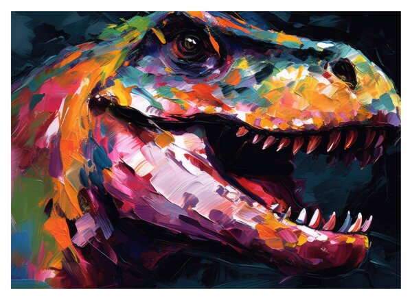 Kép - Dinoszaurusz, festészet (70x50 cm)