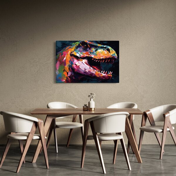 Kép - Dinoszaurusz, festészet (90x60 cm)