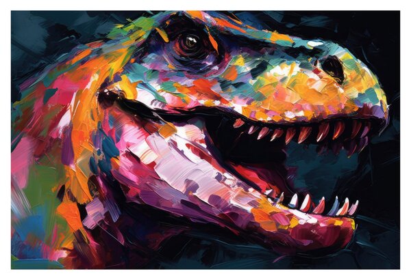 Kép - Dinoszaurusz, festészet (90x60 cm)