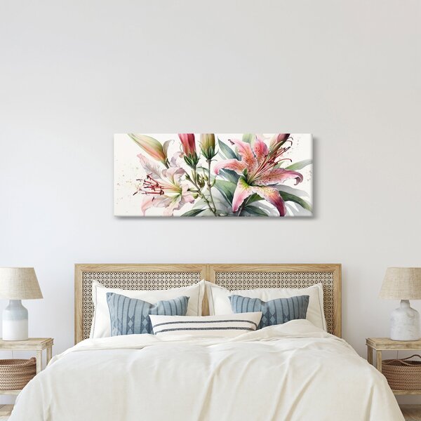Kép - Liliomok, illusztrációk (120x50 cm)