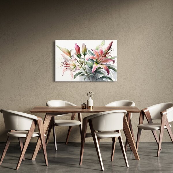 Kép - Liliomok, illusztrációk (90x60 cm)