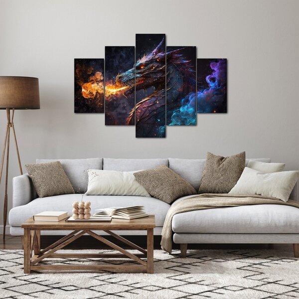 Kép - Lángokat köpködő sárkány (150x105 cm)