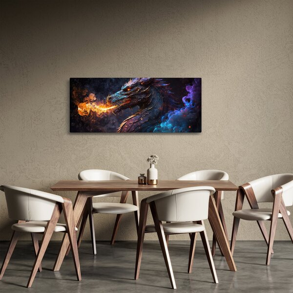 Kép - Lángokat köpködő sárkány (120x50 cm)