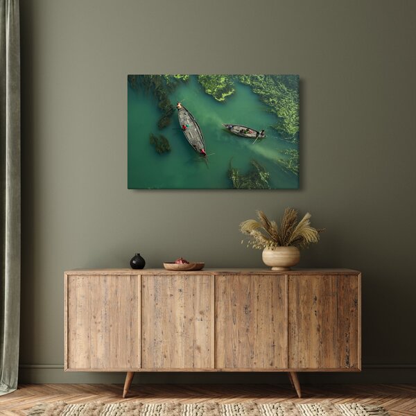 Kép - Horgászok a folyón (90x60 cm)
