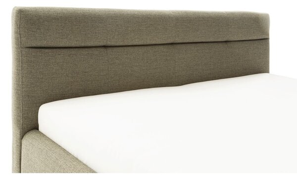 Zöld kárpitozott ágyneműtartós franciaágy ágyráccsal 160x200 cm Lotte – Meise Möbel