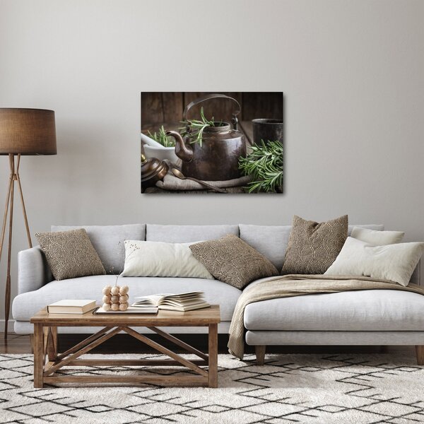 Kép - Teáskanna rozmaringgal (70x50 cm)