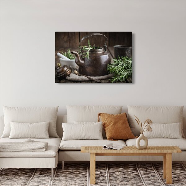 Kép - Teáskanna rozmaringgal (90x60 cm)