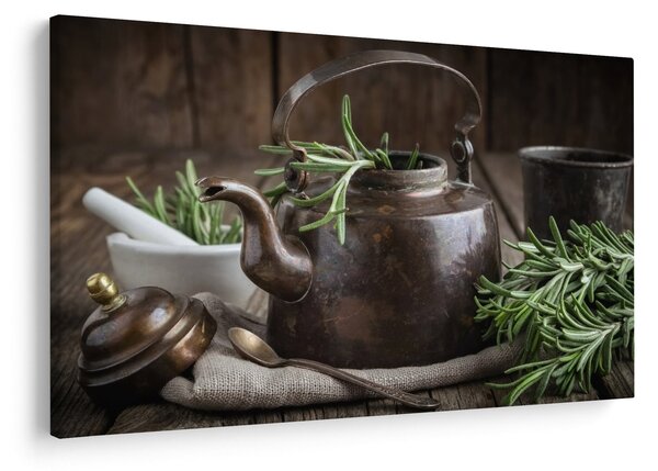 Kép - Teáskanna rozmaringgal (90x60 cm)