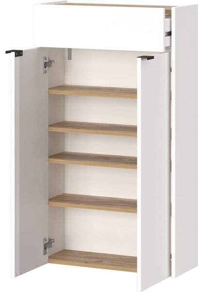 Fehér szekrény tölgyfa dekorral 56x97x22 cm Ameca – Germania