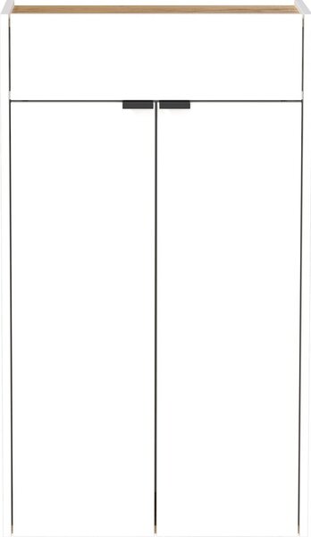 Fehér szekrény tölgyfa dekorral 56x97x22 cm Ameca – Germania