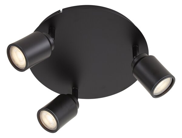 Modern fürdőszoba spotlámpa fekete 3-lámpás IP44 - Ducha