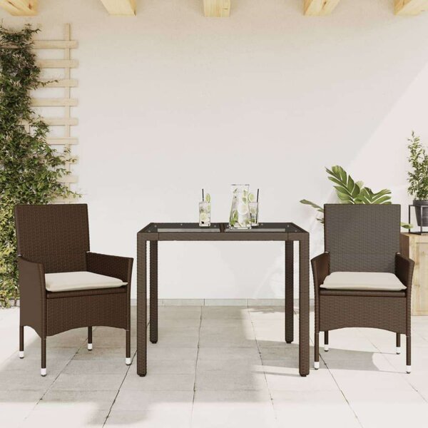 VidaXL Polyrattan Kerti Étkezőgarnitúra - 3 részes