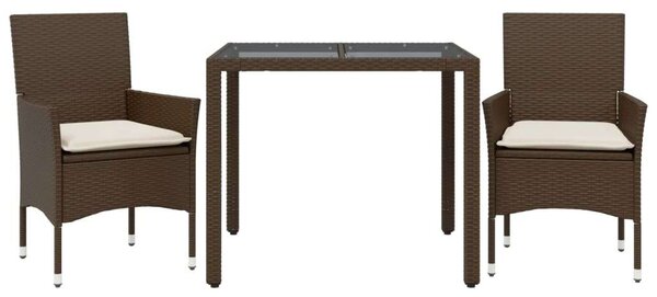 VidaXL Polyrattan Kerti Étkezőgarnitúra - 3 részes
