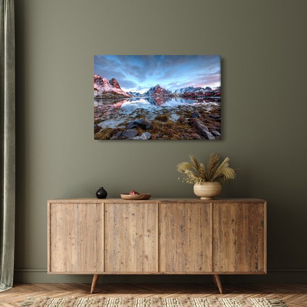 Kép - Napfelkelte Reine felett (90x60 cm)