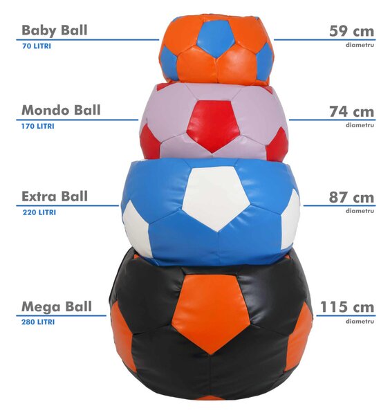 Baby Ball babzsákfotel - műbőr - zöld/fehér - 70 liter