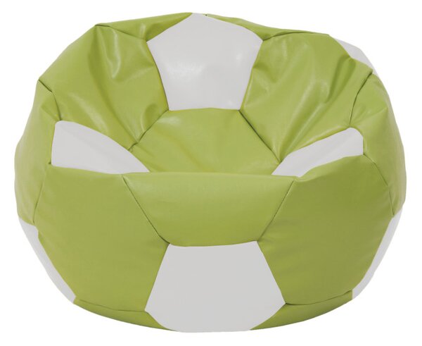 Baby Ball babzsákfotel - műbőr - zöld/fehér - 70 liter