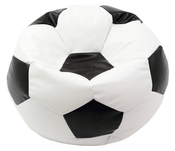 Baby Ball babzsákfotel - műbőr - fehér/fekete - 70 liter