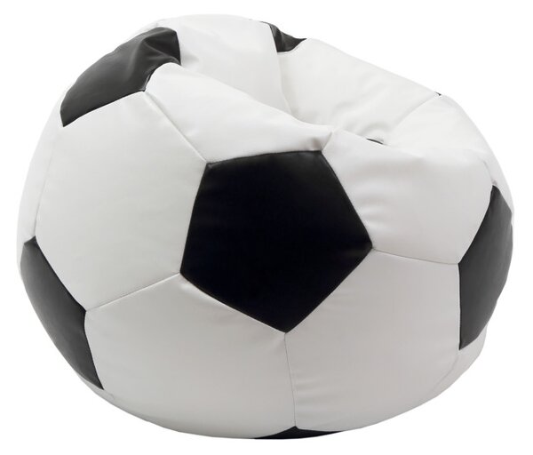 Baby Ball babzsákfotel - műbőr - fehér/fekete - 70 liter