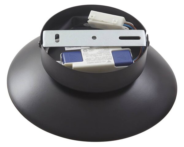 Lindby LED fali lámpa Tiama, fém, fekete/arany, Ø 20 cm, Fekete, Nappali / Étkező, fém, Modern
