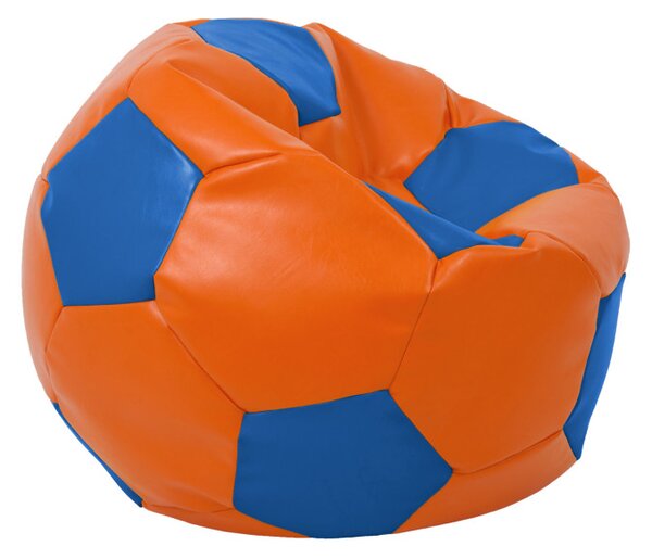 Baby Ball babzsákfotel - műbőr - narancssárga/kék - 70 liter