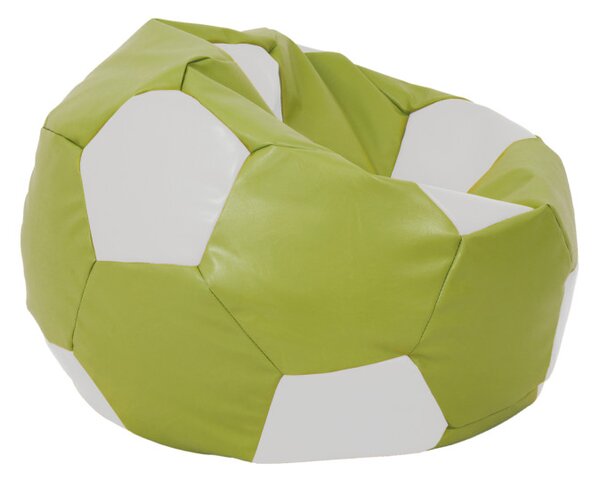Baby Ball babzsákfotel - műbőr - zöld/fehér - 70 liter