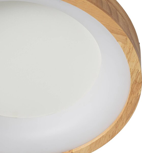 Lucande LED mennyezeti lámpa Samvel, Ø 40 cm, fa, Világos fa, Nappali / Étkező, Fa, Modern