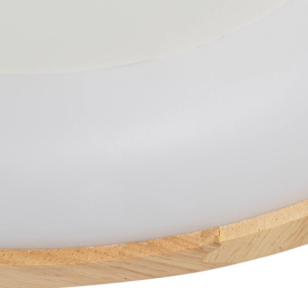 Lucande LED mennyezeti lámpa Samvel, Ø 40 cm, fa, Világos fa, Nappali / Étkező, Fa, Modern