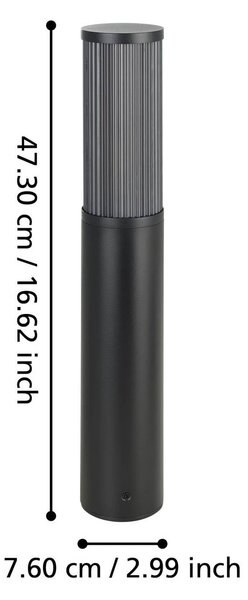 EGLO Salle állólámpa, magasság 46,5 cm, fekete, alumínium, Fekete, Alumínium, Modern