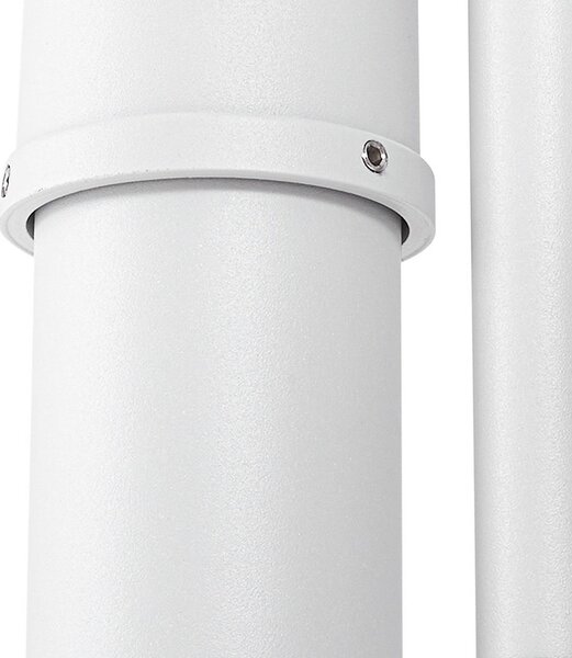 Lindby kültéri lámpa Daphne, 220 cm, fehér, fém, E27, dimmelhető, Fehér / opál, Alumínium, Antik