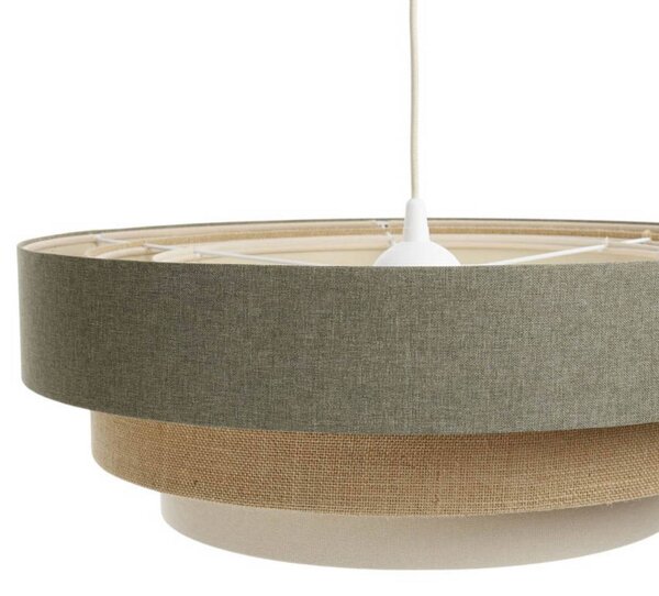 Maco Design Triniti függőlámpa, zöld/bézs/krém, Ø 60 cm, textil, dimmelhető, Zöld, Nappali / Étkező, Textil / szövet / selyem