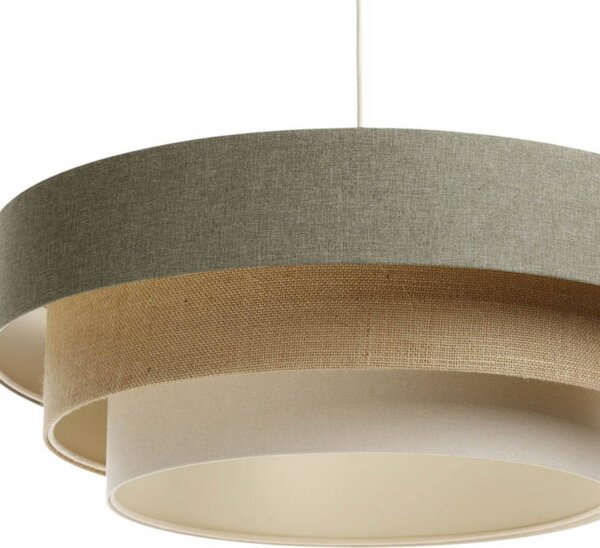 Maco Design Triniti függőlámpa, zöld/bézs/krém, Ø 60 cm, textil, dimmelhető, Zöld, Nappali / Étkező, Textil / szövet / selyem