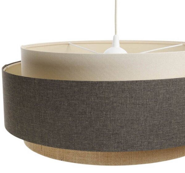 Maco Design Boho Elegant függőlámpa, barna/bézs/krém, Ø 60cm, textil, dimmelhető, Barna / rozsda, Nappali / Étkező, Textil / szövet / selyem