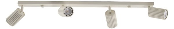 SOLLUX LIGHTING Carbon mennyezeti spotlámpa, bézs, 81 cm hosszú, alumínium, 4 lámpás., dimmelhető, Krém / borostyánsárga, Nappali / Étkező, Alumínium, Modern