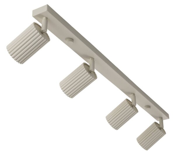 SOLLUX LIGHTING Carbon mennyezeti spotlámpa, bézs, 81 cm hosszú, alumínium, 4 lámpás., dimmelhető, Krém / borostyánsárga, Nappali / Étkező, Alumínium, Modern