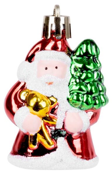 MagicHome karácsonyi dísz, csomag. 6 db, Mikulás, karácsonyfához, 6 cm