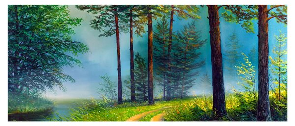 Kép - Olajfestmény tájkép (120x50 cm)