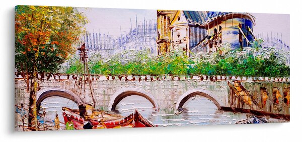 Kép - Olajfestmény a városról (120x50 cm)