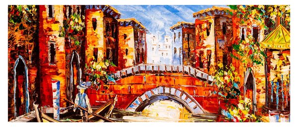 Kép - Olajfestmény a városról III. (120x50 cm)