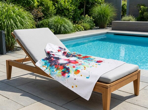 Gyermek poncsó CICÁK színes kivitelben Méret: 60 x 120 cm
